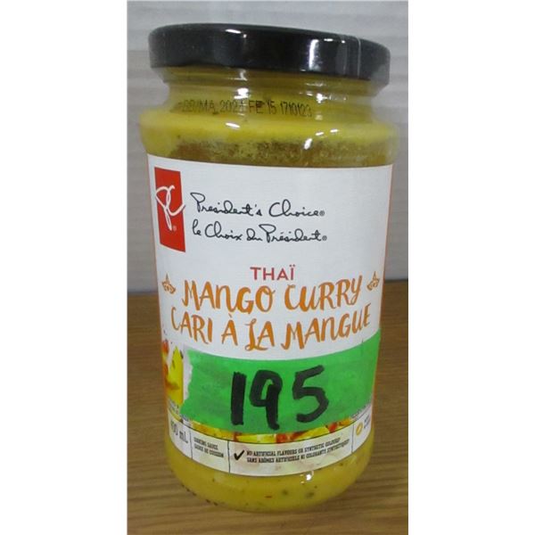 SHELF PULLS (AS IS):  MANGO CURRY COOKING SAUCE (400 ML) - JAR