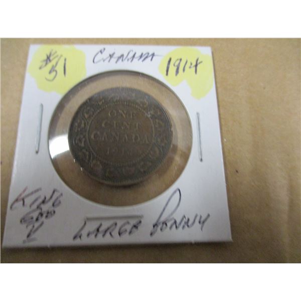 1914 CANADA KING GEORGE V LARGE PENNY