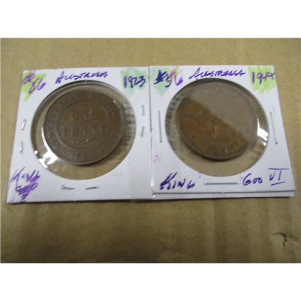 1923 KING GEROGE VI & 1945 KING GEORGE VI LARGE PENNIES