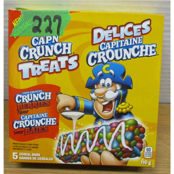 SHELF PULLS (AS IS):  CAPTAIN CRUNCH TREATS (5 BARS) - BOX