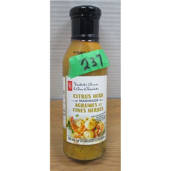 SHELF PULLS (AS IS):  CITRUS HERB MARINADE (350ML) - BOTTLE