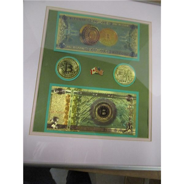 FRAMED 99.9% PURE 24 K GOLD BANK NOTE SET