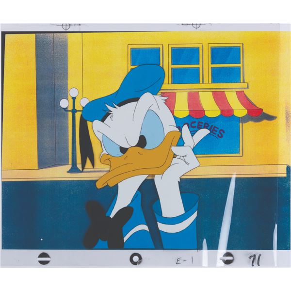 A Donald Duck Production Cel and Matching Drawing.