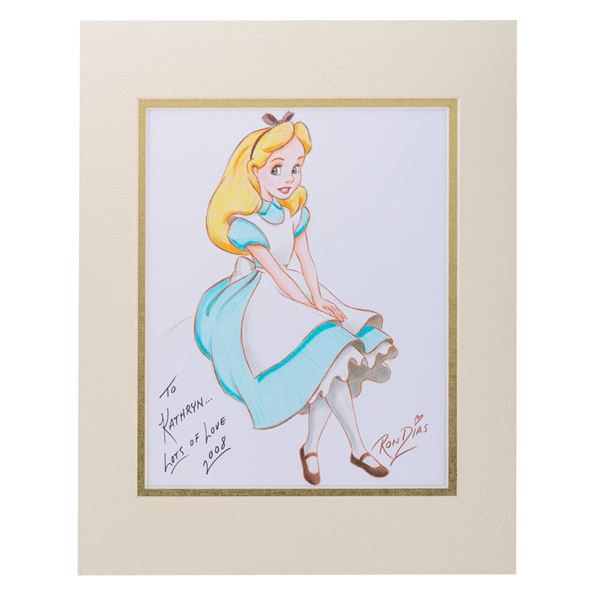 A Ron Dias Signed Alice Drawing.