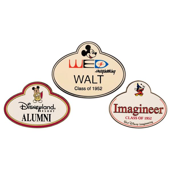 A Trio of Cast Member Exclusive "Name Tag" Pins.