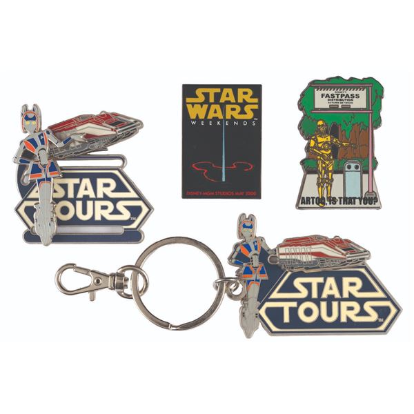 A Star Wars Disney Parks Keyring and Pins Collection.