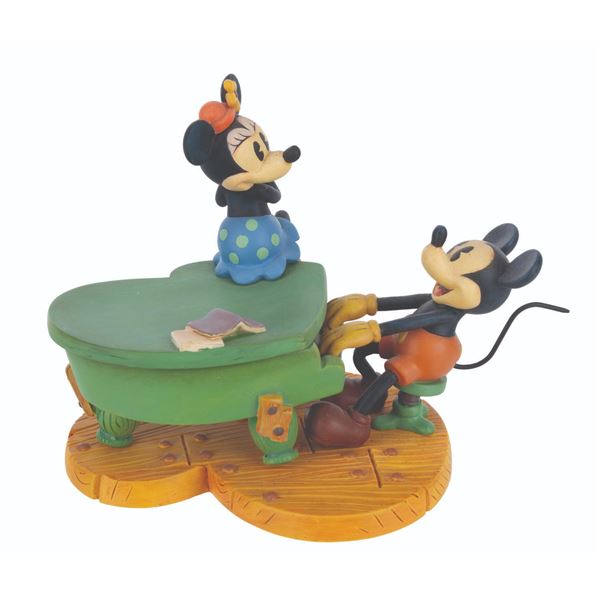 A Mickey and Minnie Mouse Piano Trinket Box.