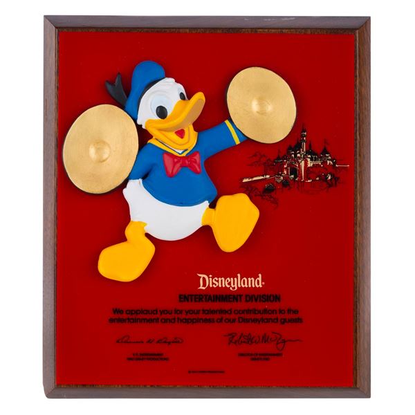 A 1970s Entertainment Division Donald Duck Plaque.