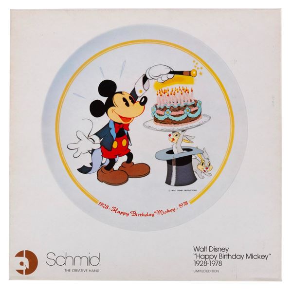 A Collection of Mickey's 50th Birthday Items by Schmid.