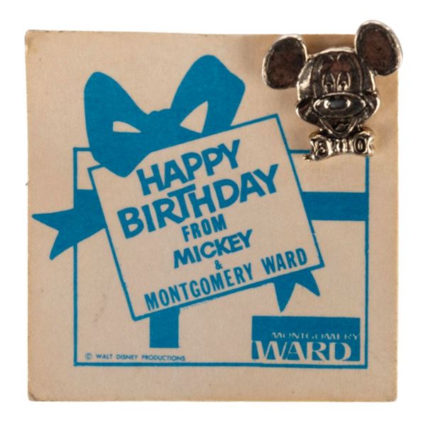 A Mickey's 50th Birthday Montgomery Ward Pin.