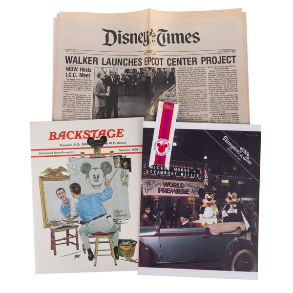 A Mickey's 50th Birthday Ribbon and Publications.