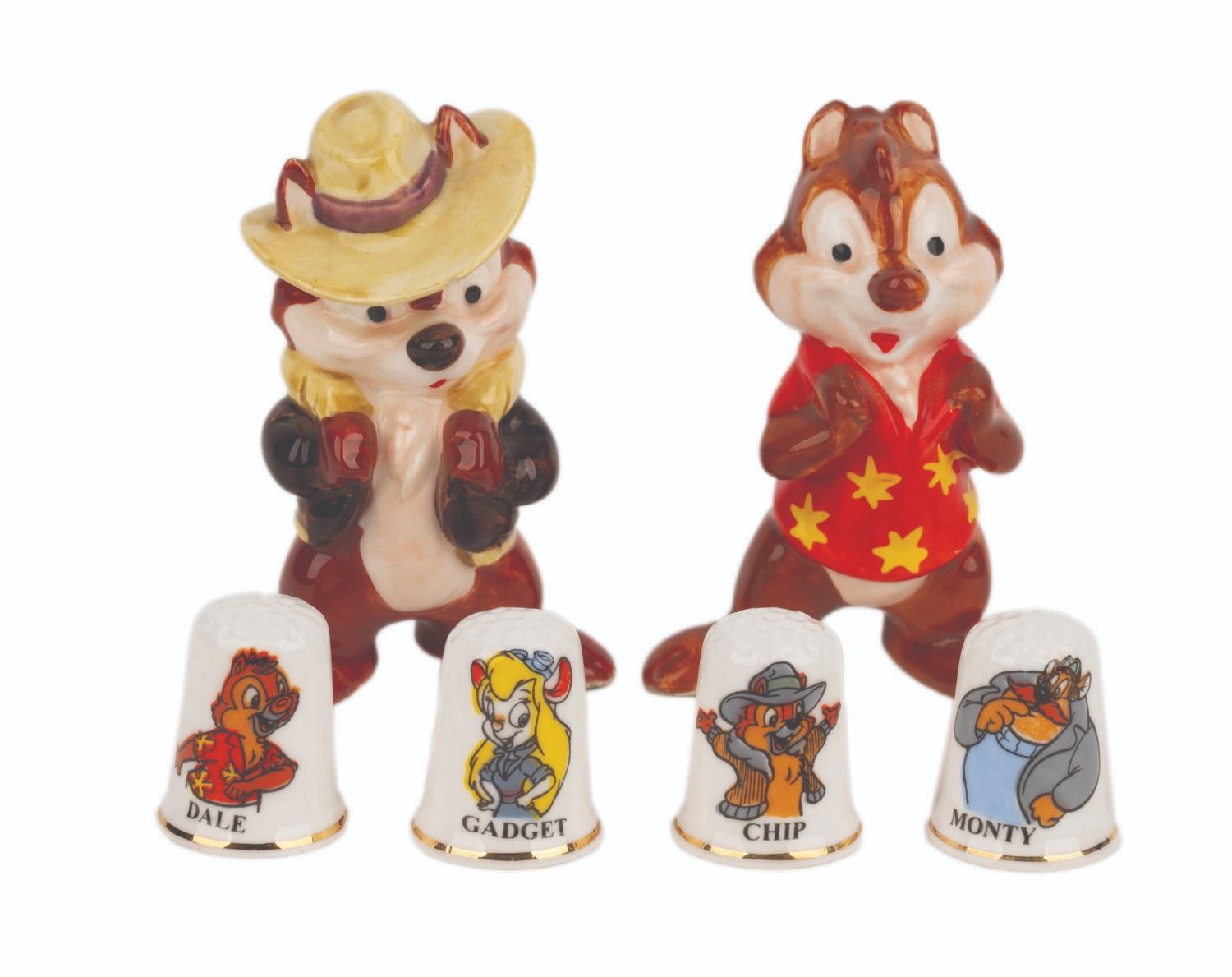 A Pair of Chip N Dale Figurines and Thimble Set. - Van Eaton Galleries