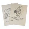 Image 1 : A Pair of Sorcerer Mickey and Dopey Drawings.