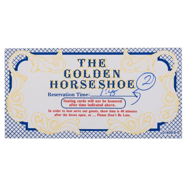 A Golden Horseshoe Reservation Card.