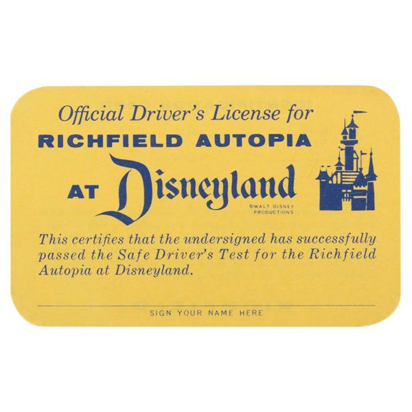 A Richfield Autopia Official Driver's License.