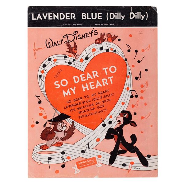 "So Dear to My Heart" Lavender Blue Sheet Music.