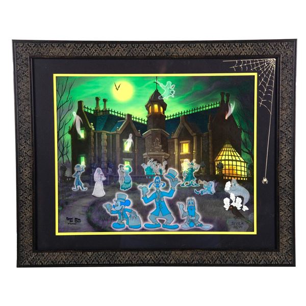 A Mickey, Goofy & Donald as Hitchhiking Ghosts Cel.