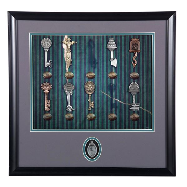 A Haunted Mansion 45th Anniversary Framed Key Set.