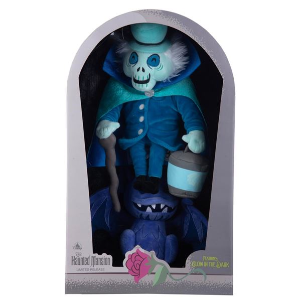 A Haunted Mansion Hatbox Ghost & Gargoyle Plush Set.