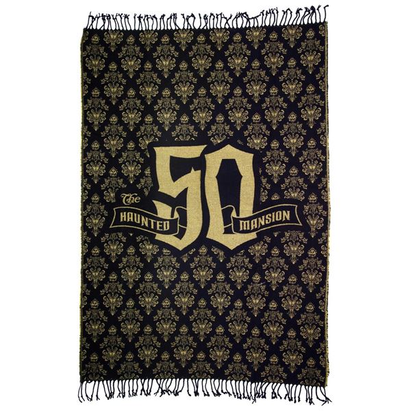 A Haunted Mansion 50th Anniversary Throw Blanket.