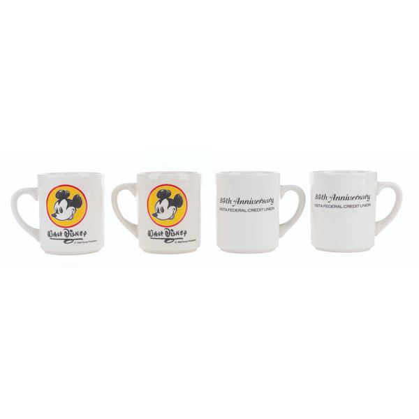 A Set of 25th Anniversary Walt Disney Mickey Mugs.