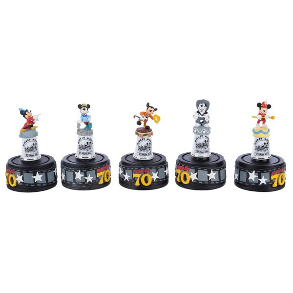 A Set of Mickey Mouse 70th Anniversary Thimbles.