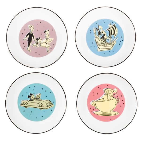 A Set of 40th Anniversary Disneyland Plates.