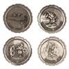 Image 1 : A Set of Miniature Pewter Mickey Plates.