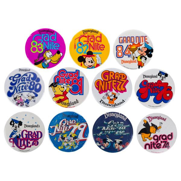 A Collection of Grad Nite Buttons.