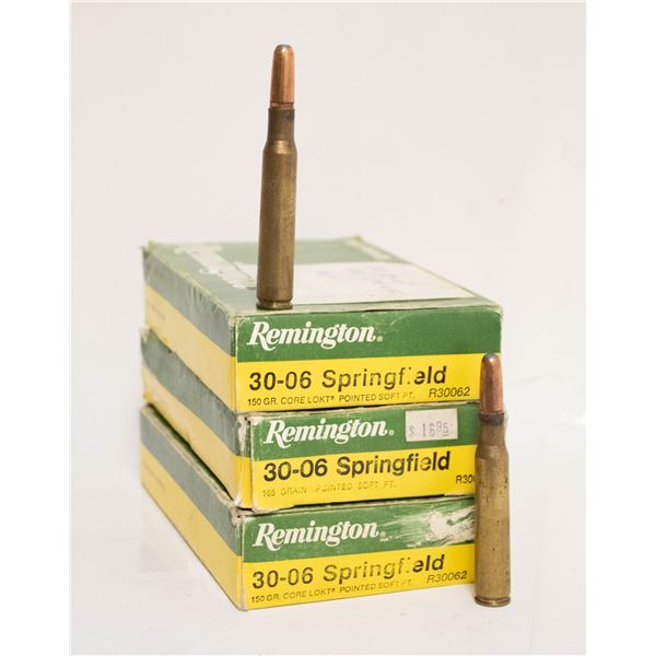 3 BOXES OF REMINGTON 30-06 SOFT POINT