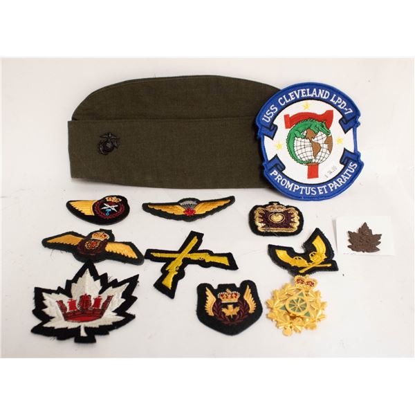 LOT OF OLD MILITARY ETC. BADGES & PATCHES ETC.