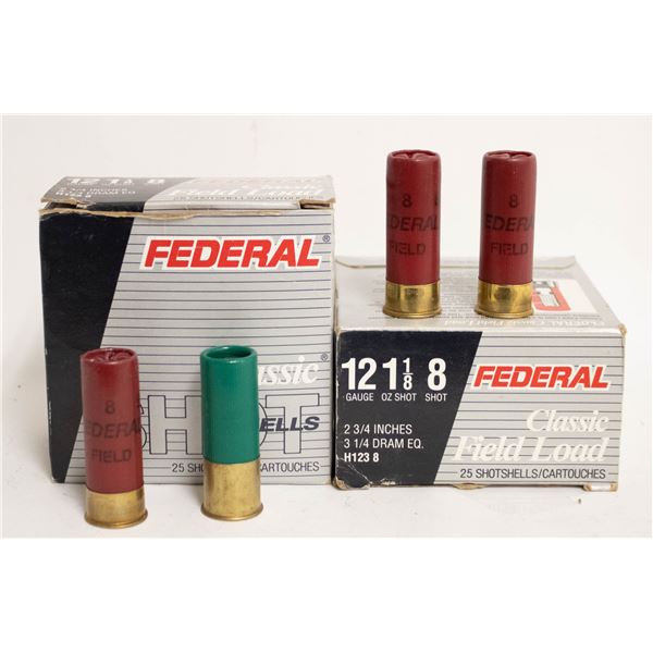 BOX OF FEDERAL 120 2-3/4 8 SHOT & PARTIAL BOX OF