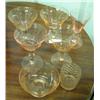 Image 1 : Pink Depression - Five Stemware Pieces, Custard And A Toothpick Holder