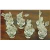 Image 1 : Set Of Six Czech Place Card Holders - Glass Flowers In Pots - In Original Box
