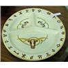 Image 1 : Four Divided 11 1/4 Inch Plates With Western Designs - Longhorns, Spurs And Brands