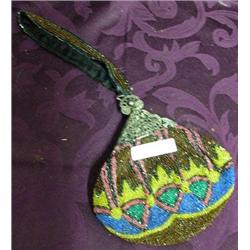 Deco Beaded Purse With Filigree Metal Works