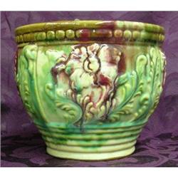 Majolica Vase In High Glass (with Repair)