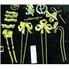 Image 1 : Lot Of 4 Old Decorative Hair Pins, Figural Pins And Shamrock ' Bebe' Pins