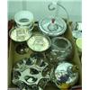 Image 1 : Lot Of Glass With Metalware - Mercury Glass Ruffled Plate And Vase, 2 Rose Bowls, Etc.