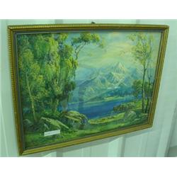 Framed Mountain Scene Print By F Grayson Sayre #236