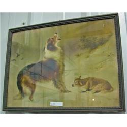 Framed Print, 12x16 Collie With Lamb In Snow - ' Found'
