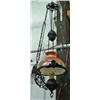 Image 1 : Hanging Iron Oil Lamp With Hand Painted Glass Shade