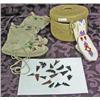 Image 1 : Native American Style Moccasins, Basket, Belt And Arrowheads