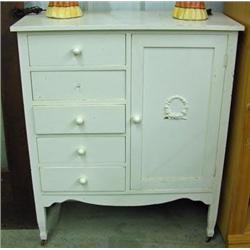 Painted 4 Drawer, 1 Door Cabinet