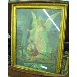 Framed Print Of Children With Guardian Angel, 12x16