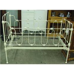 Vintage Iron Youth Bed, White