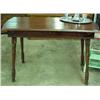 Image 1 : Narrow Oak Kitchen Table With Mahogany Finish And Butterfly Leaf