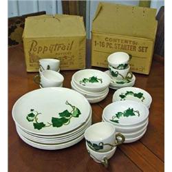Poppytrail / California Ivy - 2, 16 Piece Starter Sets With Boxes (8 Plates, 8 Cup & Saucers, 8 Cere