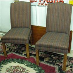 Set Of 4 Upholstered Straight Back Dining Chairs