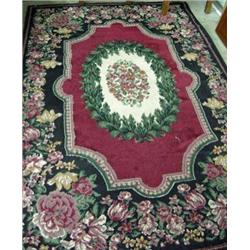 63 X 94 Area Rug In Burgundy And Black